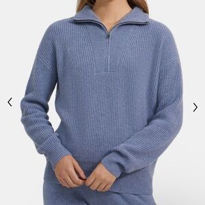 Theory Half-Zip Cashmere Sweater in blue size S